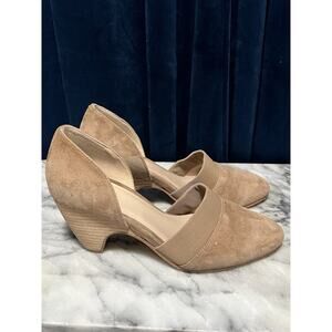 Eileen Fisher Hilly Block d'Orsay Pump in Beige Taupe Suede Women’s Size 6